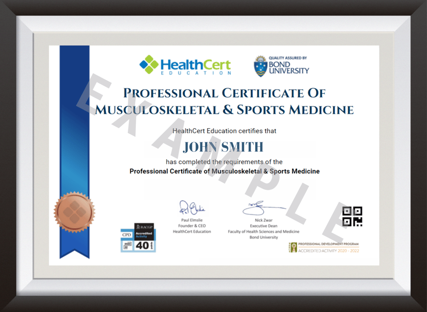 Certificate Diploma Program in Musculoskeletal Sports Medicine